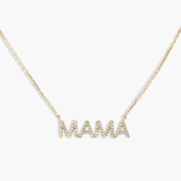 Diamond Pavé Mama Pendant Necklace