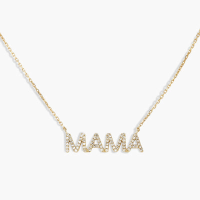 Diamond Pavé Mama Pendant Necklace - Private Label product