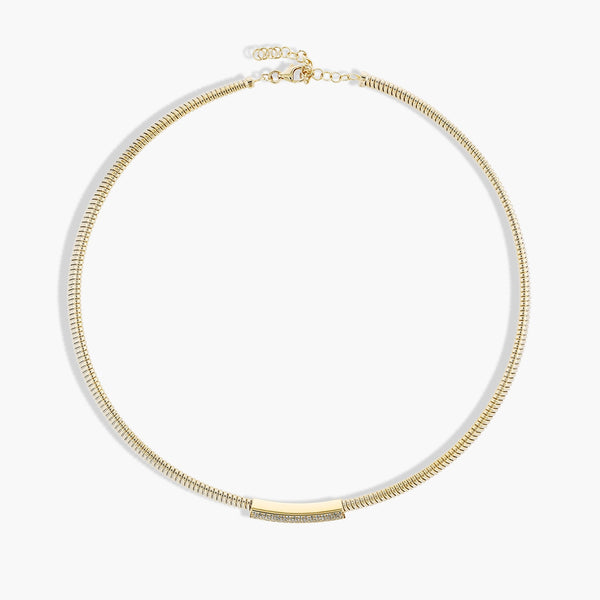 Diamond Pavé Station Collar Necklace