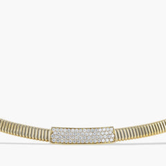 Diamond Pavé Station Collar Necklace