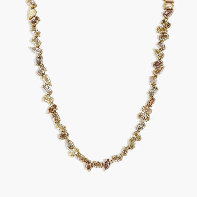 29 Carat Multi Shape Desert Diamond Necklace in 18K Yellow Gold - Private Label product