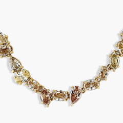 29 Carat Multi Shape Desert Diamond Necklace in 18K Yellow Gold