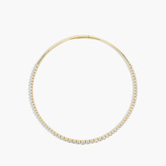 Yellow gold Graduated Diamond Bezel Set Collar Necklace