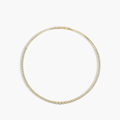 3 Carat Graduated Diamond Bezel Set Collar Necklace - Private Label product