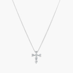 1.19 Carat Heart Cross Diamond Pendant in 18K White Gold