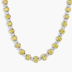 70 Carat Alternating Yellow and White Diamond Necklace
