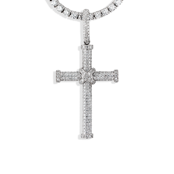 Custom Large Bail Diamond Cross Pendant