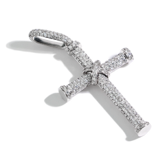 Custom Large Bail Diamond Cross Pendant