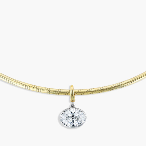 3 Carat Namibian Diamond Oval Diamond Charm Clip