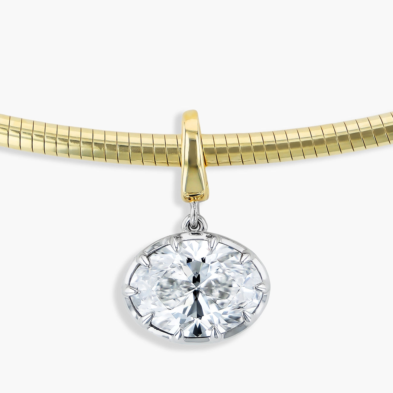 3 Carat Namibian Diamond Oval Diamond Charm Clip