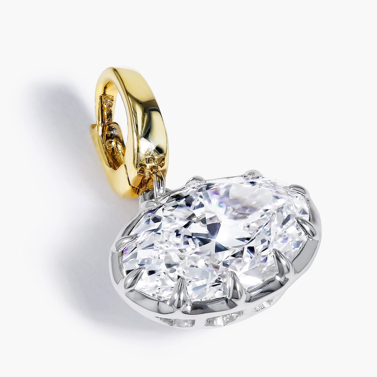 3 Carat Namibian Diamond Oval Diamond Charm Clip