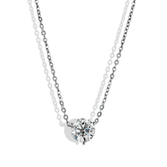 2 Carat Solitaire Pendant Necklace