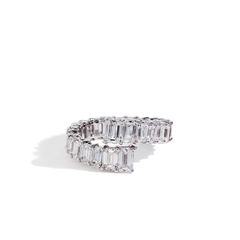 Emerald-Cut Diamond Bypass Ring