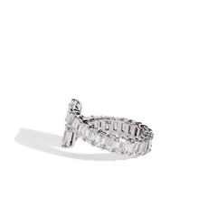 Emerald-Cut Diamond Bypass Ring
