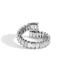 Emerald-Cut Diamond Bypass Ring