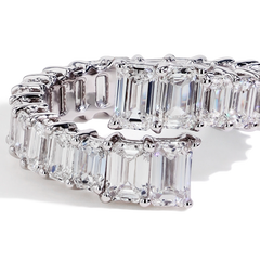 Emerald-Cut Diamond Bypass Ring
