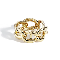 Pavé Diamond Link Ring