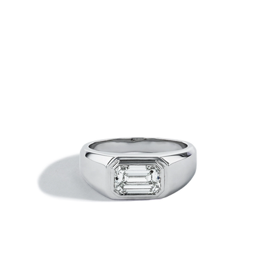 2 Carat Lab Emerald-Cut Lab Diamond Signet Ring - Private Label product