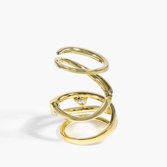 Pear-Diamond Twist Ring