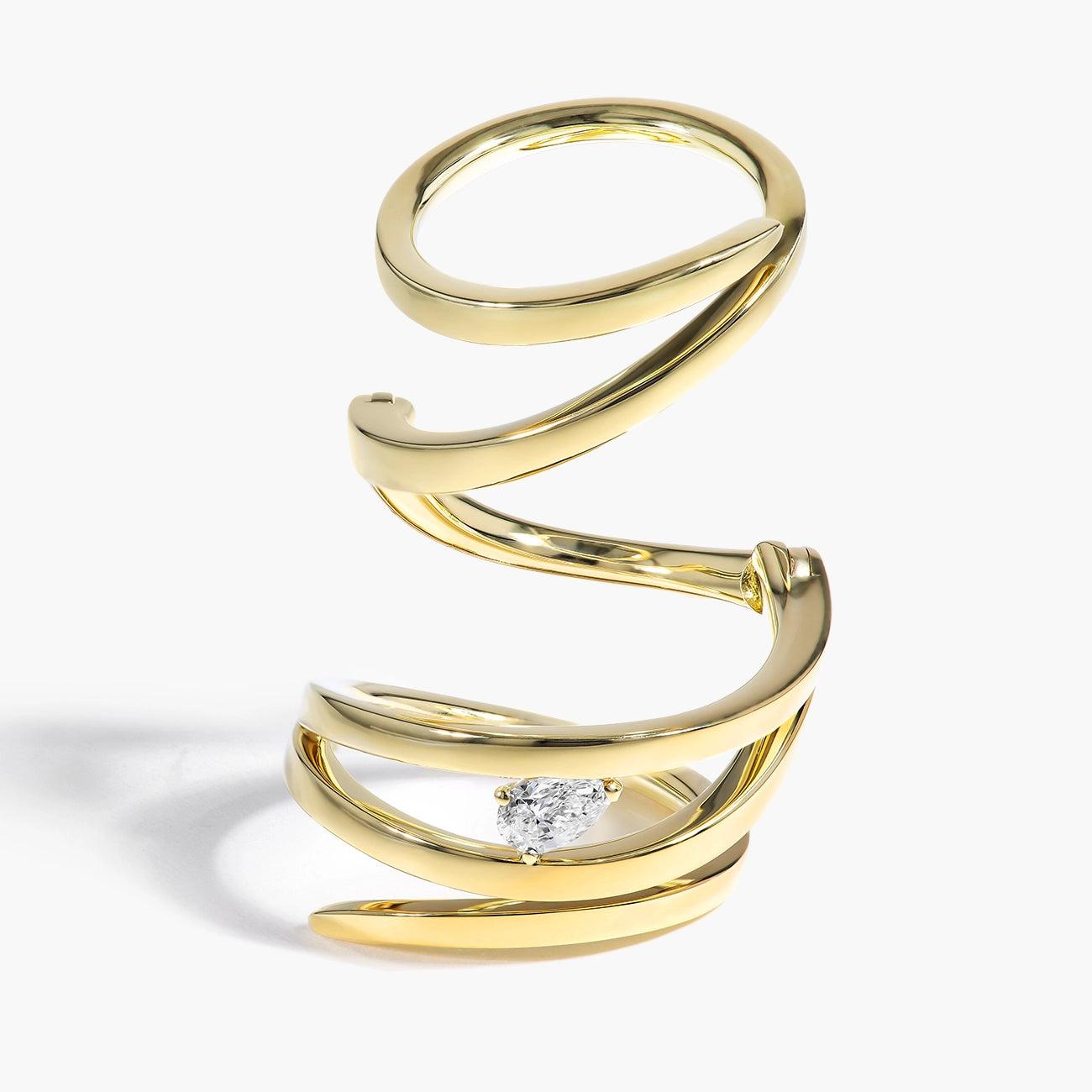 Pear-Diamond Twist Ring