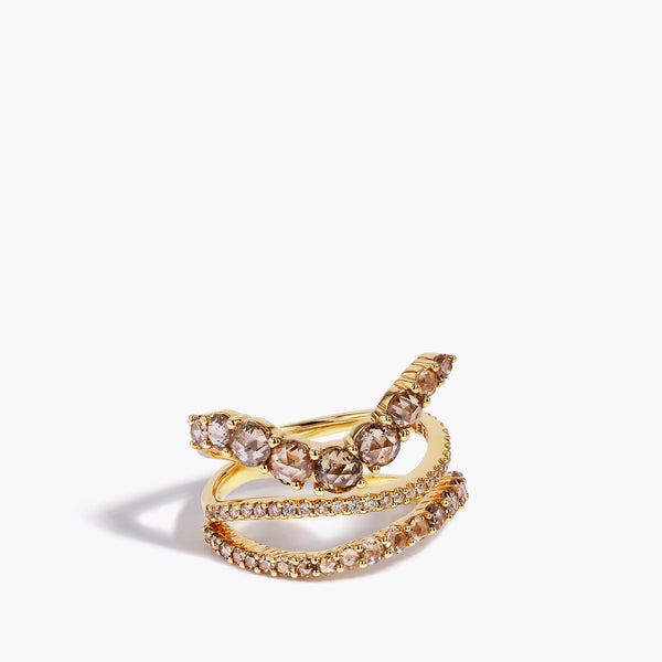 Etho Maria 18K Yellow Gold Brown Diamond Ring