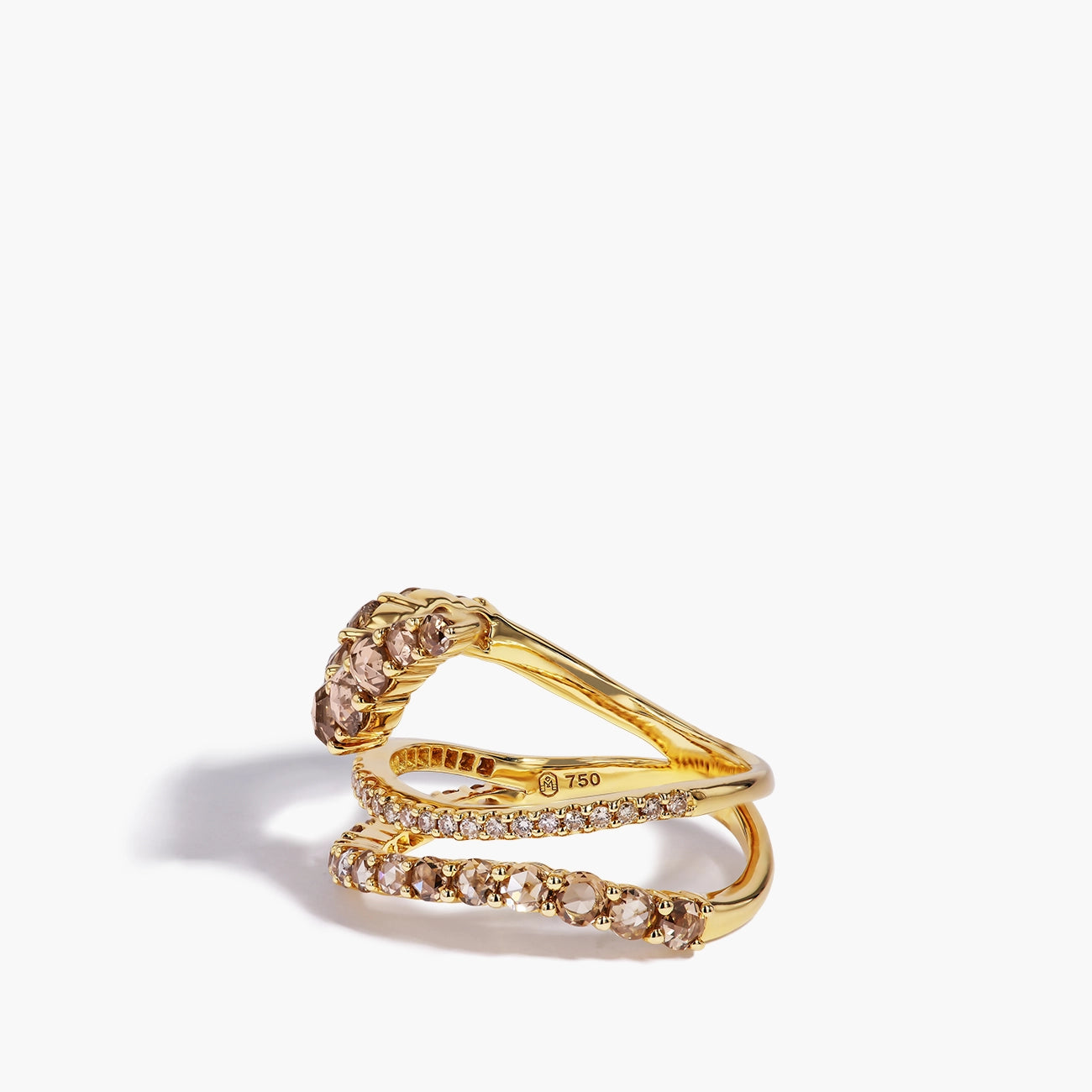 Etho Maria 18K Yellow Gold Brown Diamond Ring