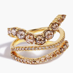 Etho Maria 18K Yellow Gold Brown Diamond Ring