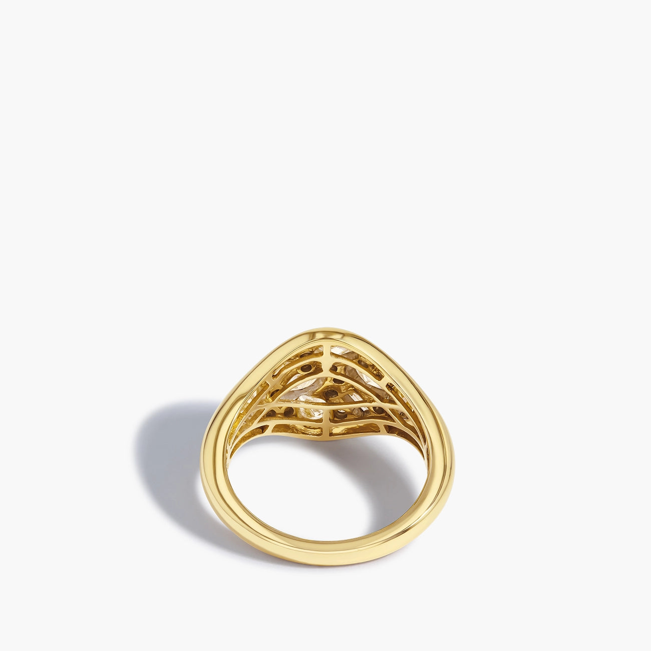 1.13 Carat Multi Cut Diamond Signet Ring in 14K Yellow Gold