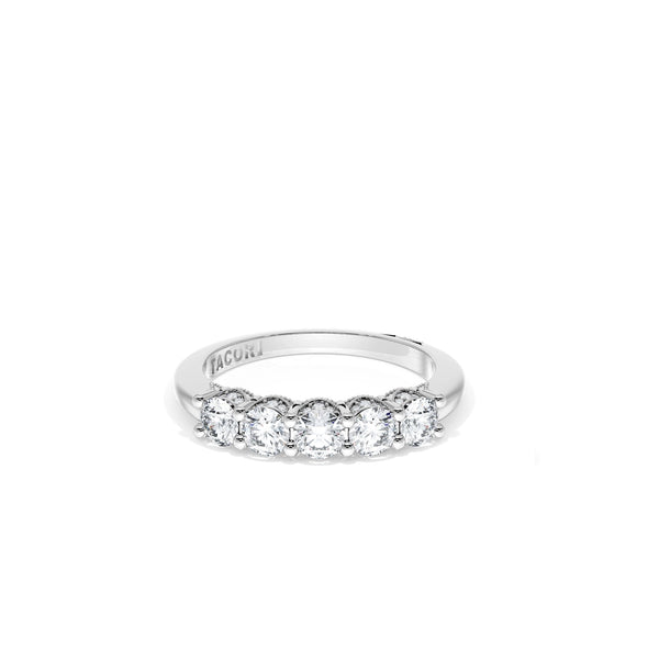 Tacori Crescent RoyalT Platinum 1/4 Diamond Wedding Band
