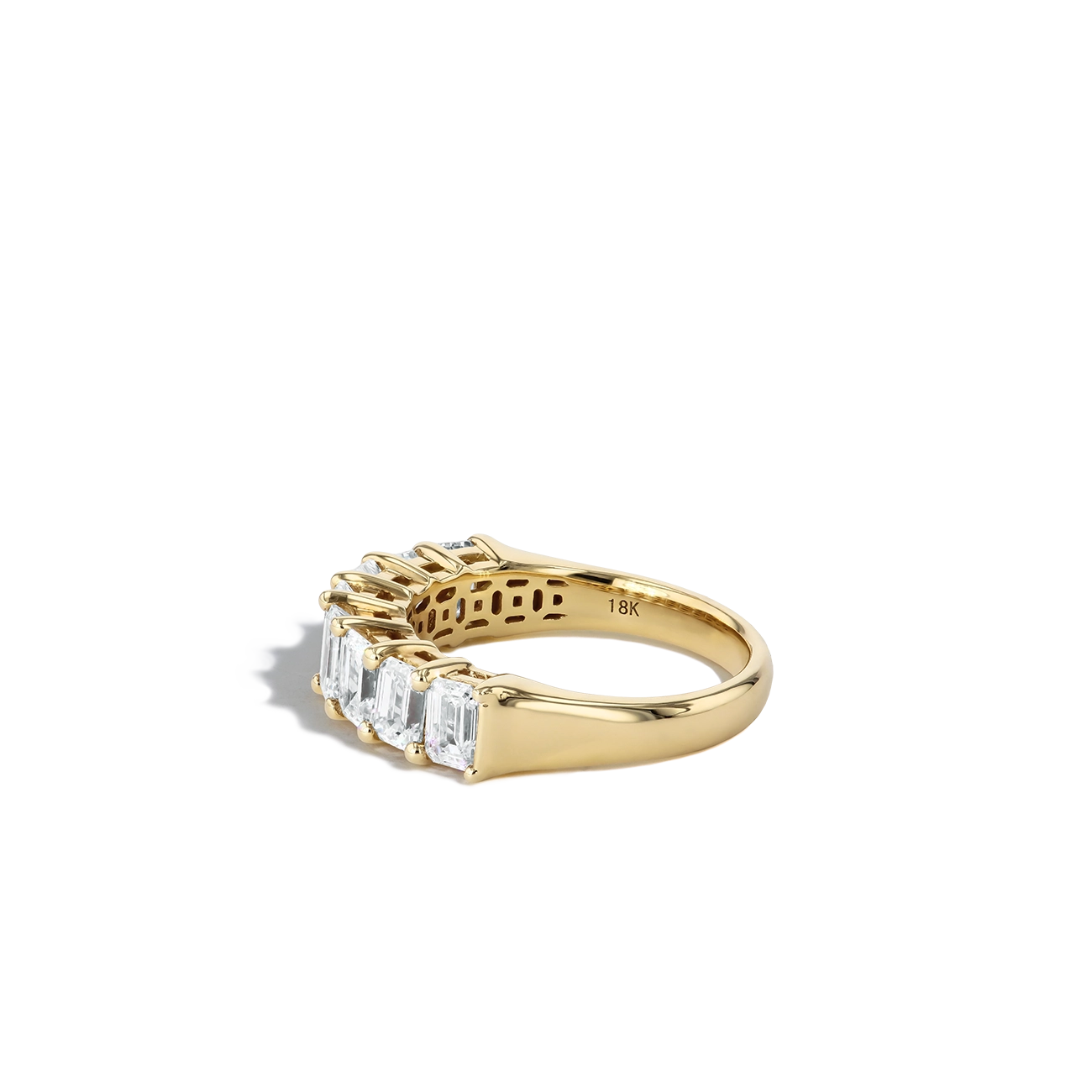 2 Carat Emerald Diamond Airline Band