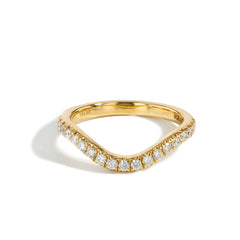 3/4 Diamond Curved Wedding Band
