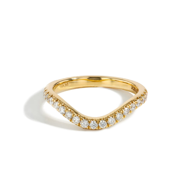3/4 Diamond Curved Wedding Band