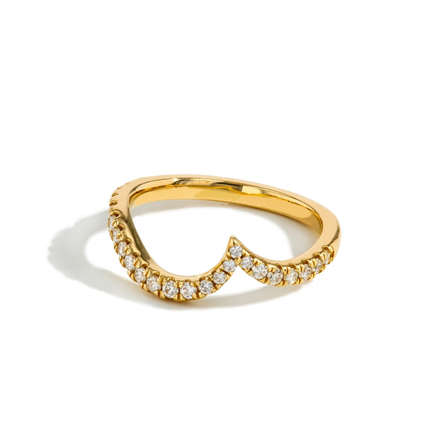 Diamond Pave Curved Wedding Band