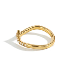 Diamond Pave Curved Wedding Band