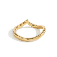 Diamond Pave Curved Wedding Band