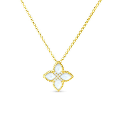 Roberto Coin Venetian Princess Diamond & Mother of Pearl Flower Pendant Necklace - Roberto Coin product