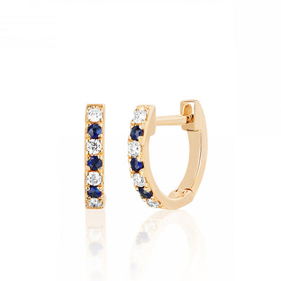EF Collection Diamond and Blue Sapphire Huggies - EF Collection product