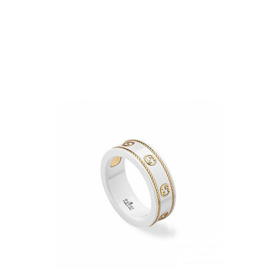 Gucci Icon Interlocking G White and Gold Ring - Gucci product