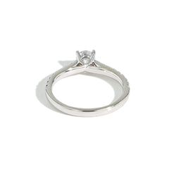 Round Pavé Diamond Engagement Ring