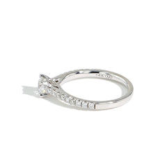 Round Pavé Diamond Engagement Ring