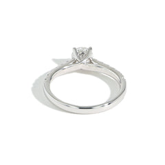 Round Pavé Diamond Engagement Ring — 1CTTW