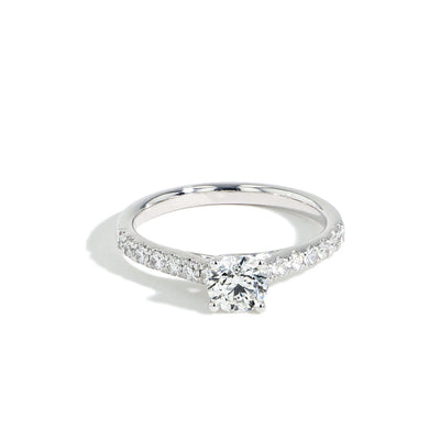 Round Pavé Diamond Engagement Ring — 1CTTW - Private Label product