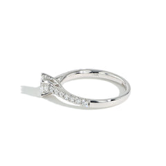 Round Pavé Diamond Engagement Ring — 1CTTW