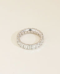5ctw Emerald Cut Diamond Eternity Ring in Platinum
