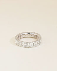 5ctw Emerald Cut Diamond Eternity Ring in Platinum