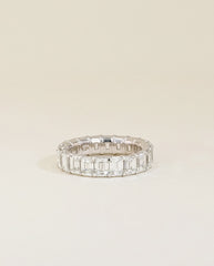 5ctw Emerald Cut Diamond Eternity Ring in Platinum