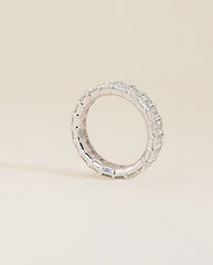 5ctw Emerald Cut Diamond Eternity Ring in Platinum