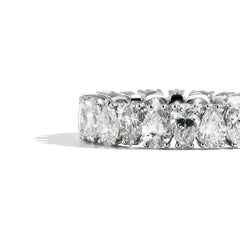4.48 Carat Pear Shape Lab-Grown Eternity Band in 14K White Gold