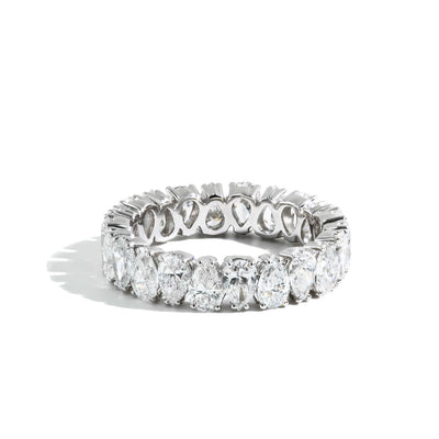 4.48 Carat Pear Shape Lab-Grown Eternity Band in 14K White Gold - Private Label product