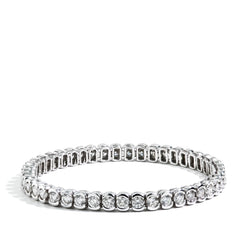 7 3/4 Carat Half Bezel Tennis Bracelet in Platinum